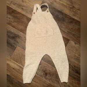 Zara baby Cream Knit Overalls